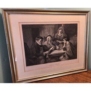 Antique Framed print "Words Of Comfort" By Thomas Fared 1865 Vintage Artwork Wit